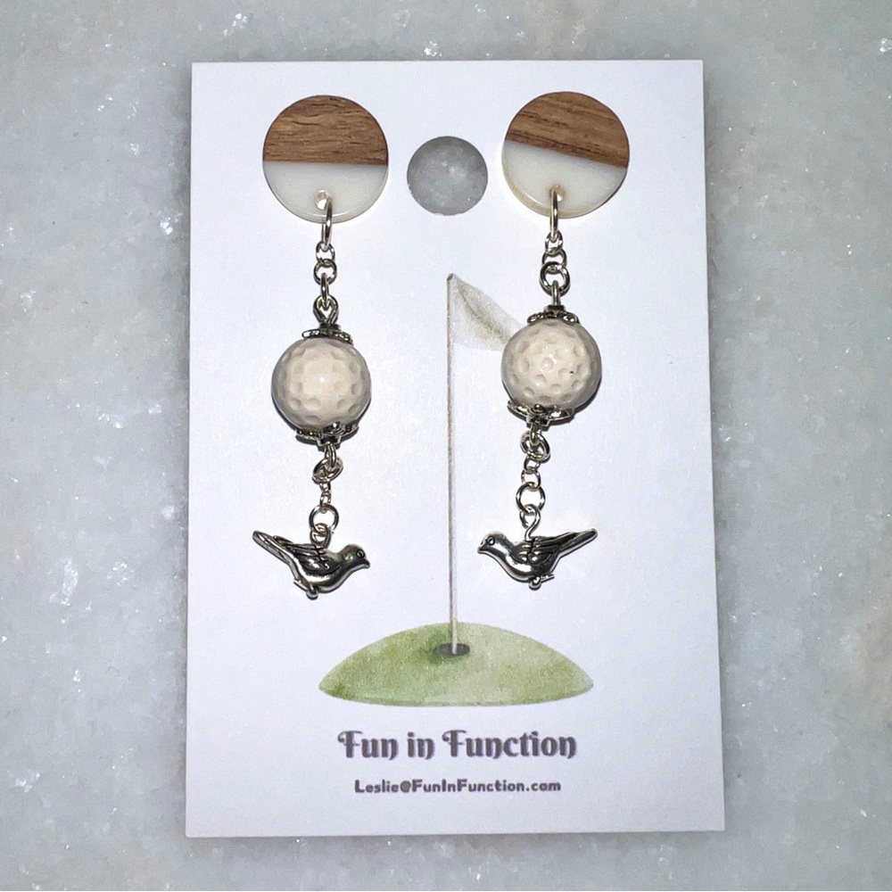 Beautiful Boho Golf Earrings Handmade for your perfect day out on the course.